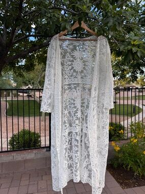 Sundance Ivory Lace Kimono-Style Duster in Size XXL NWOT
